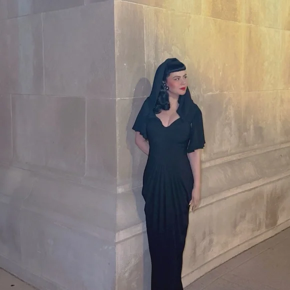 Micheline Pitt x Unique Vintage Zhora Hooded Gown - Picture 4 of 4